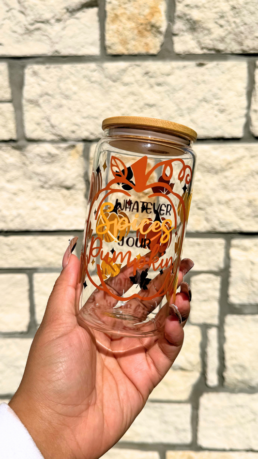 Glass Pumpkin spice Cup