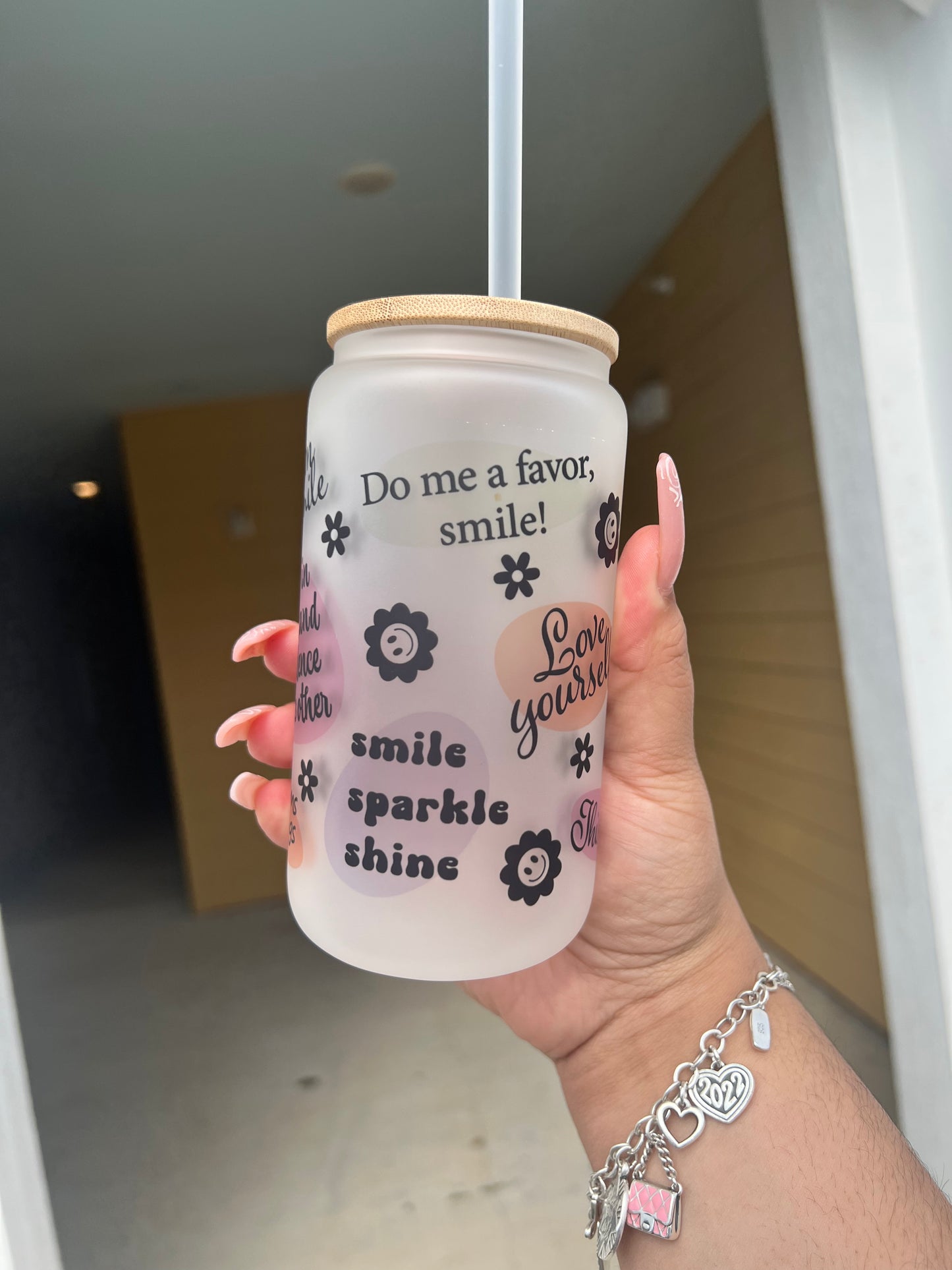 Love yourself frosted cup