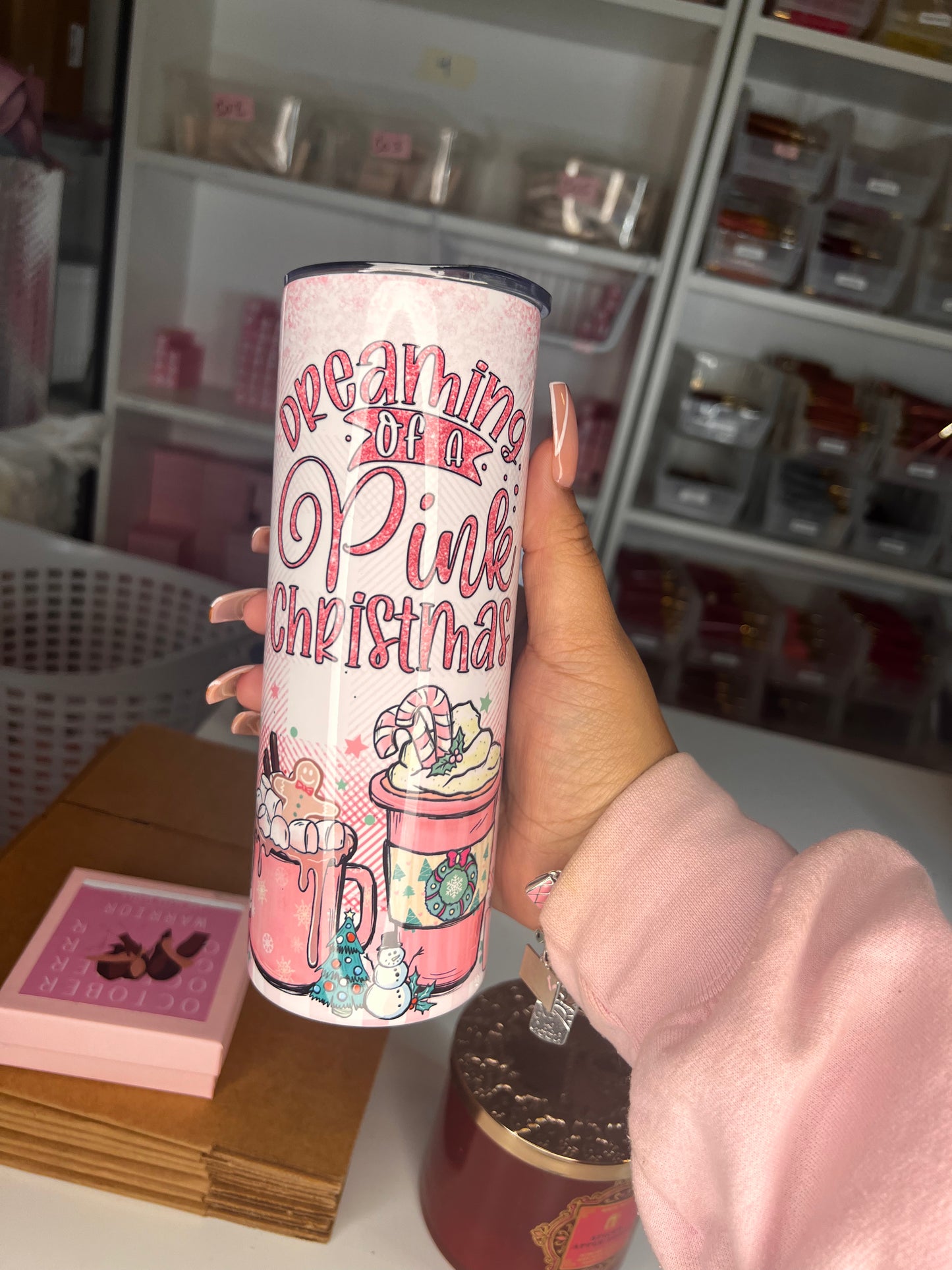 Pink Christmas Tumbler