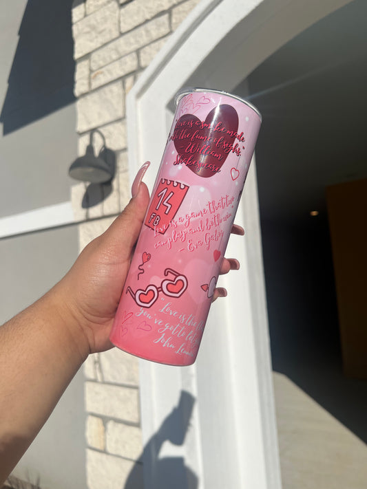 Valentine’s day letter tumbler