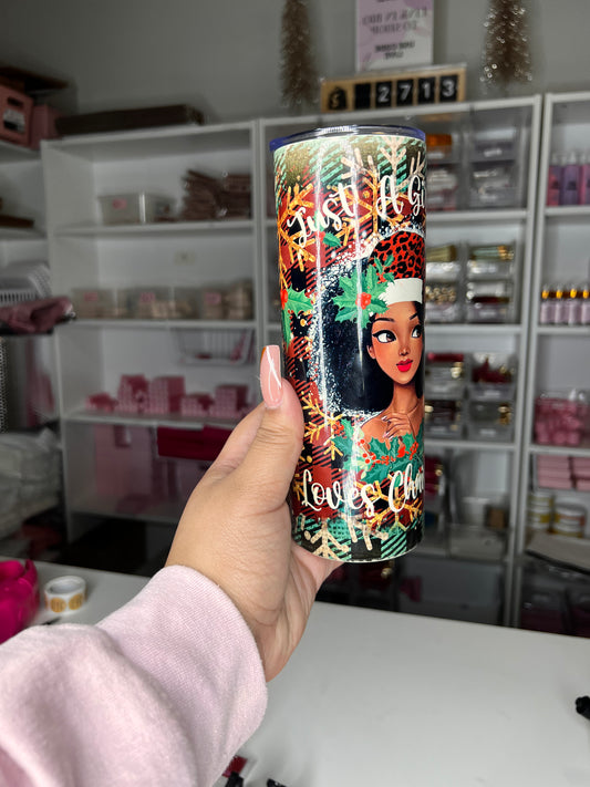 Girl who Loves Christmas Tumbler