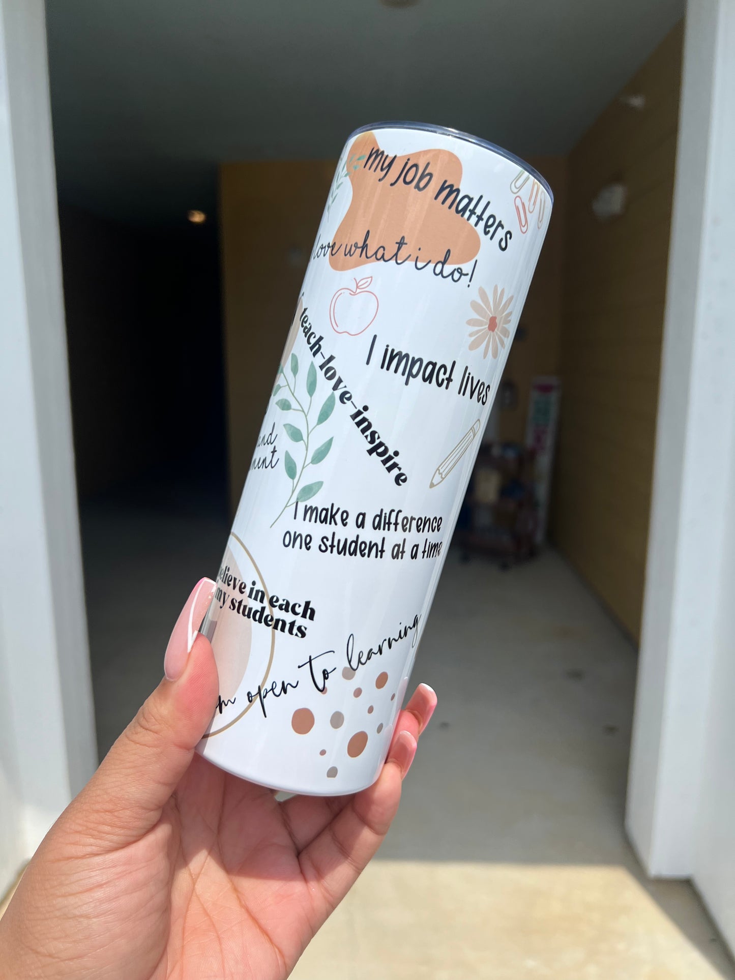 Teacher affirmations tumbler