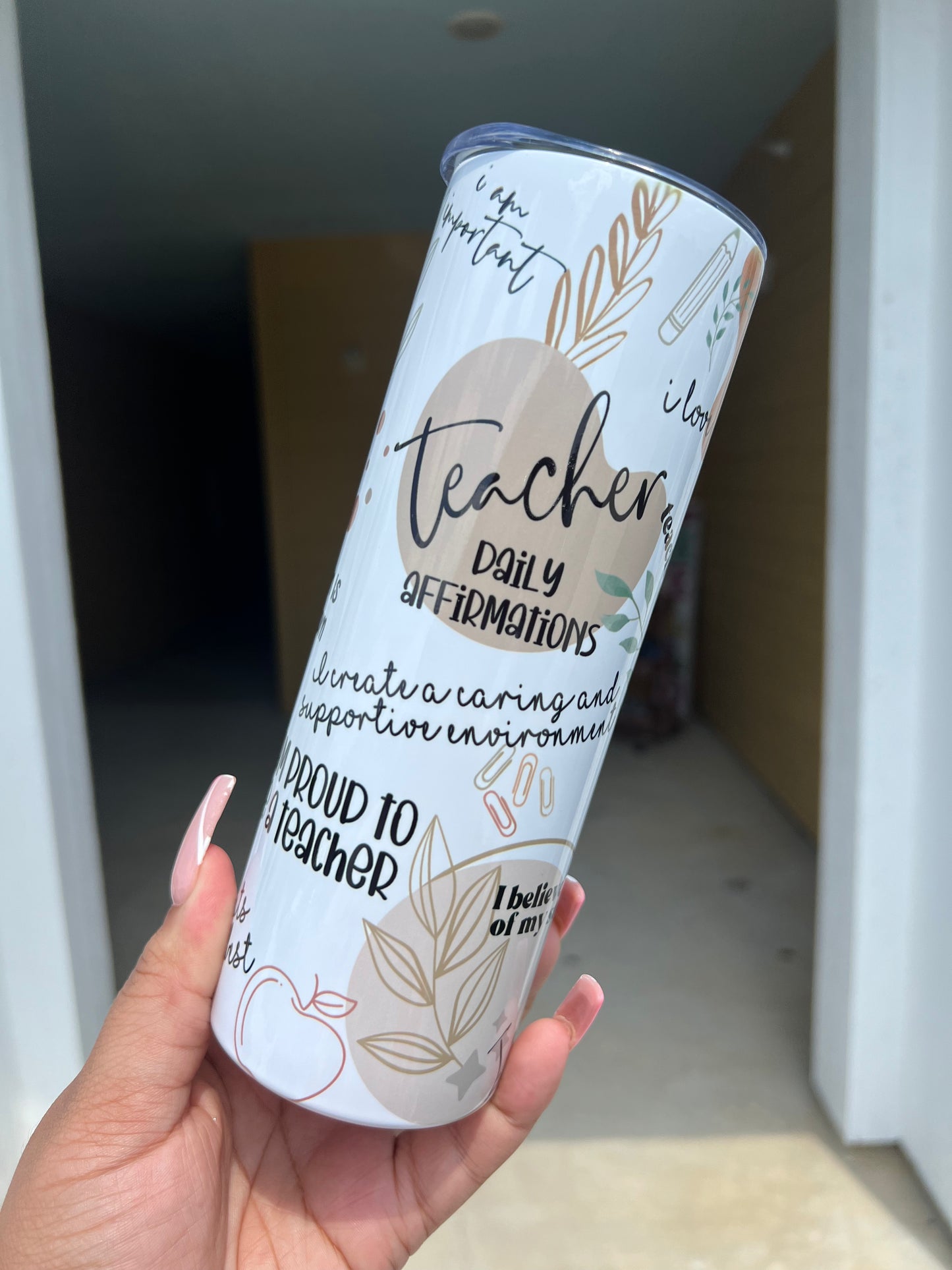 Teacher affirmations tumbler