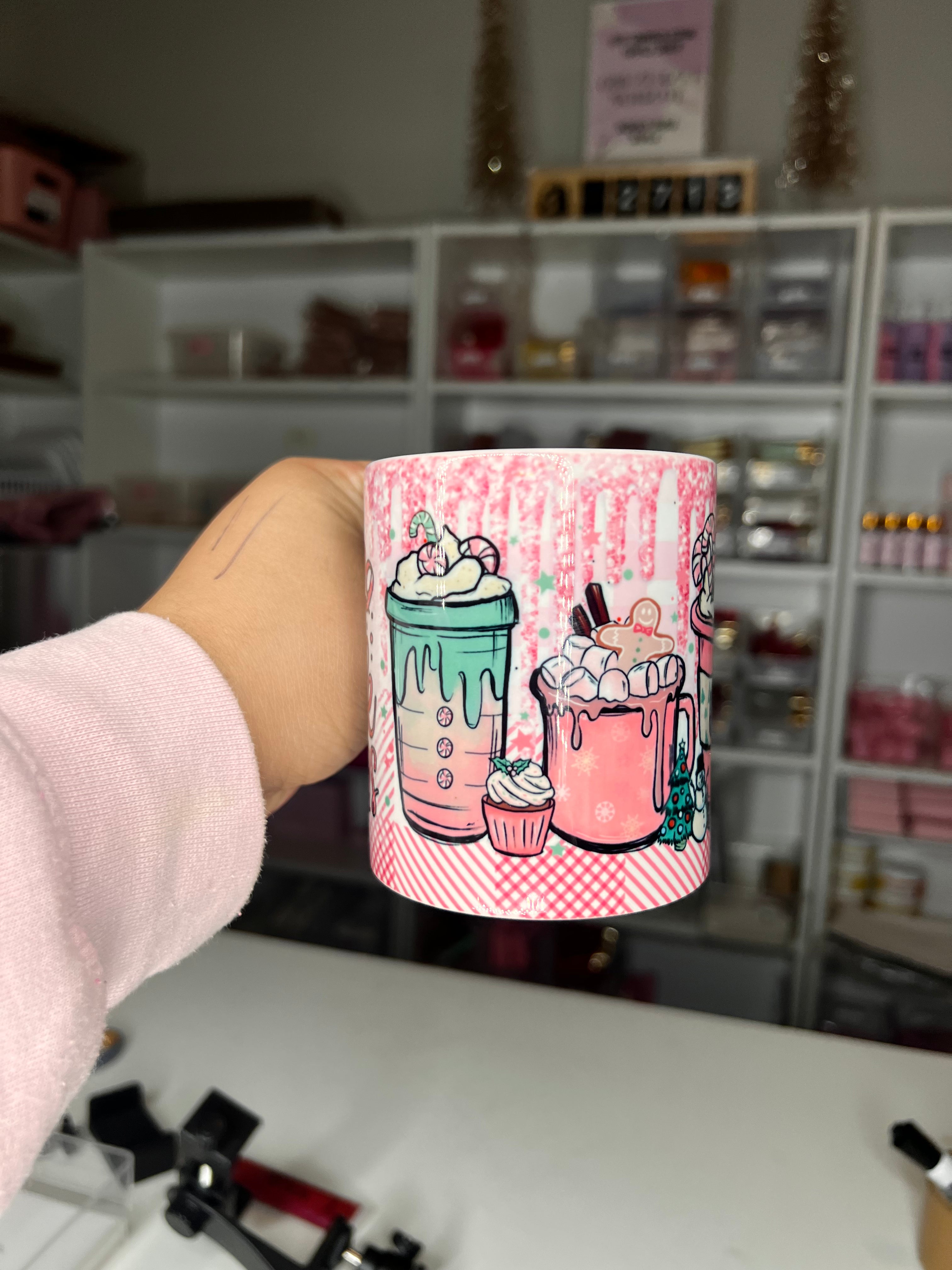 Pink Christmas Mug