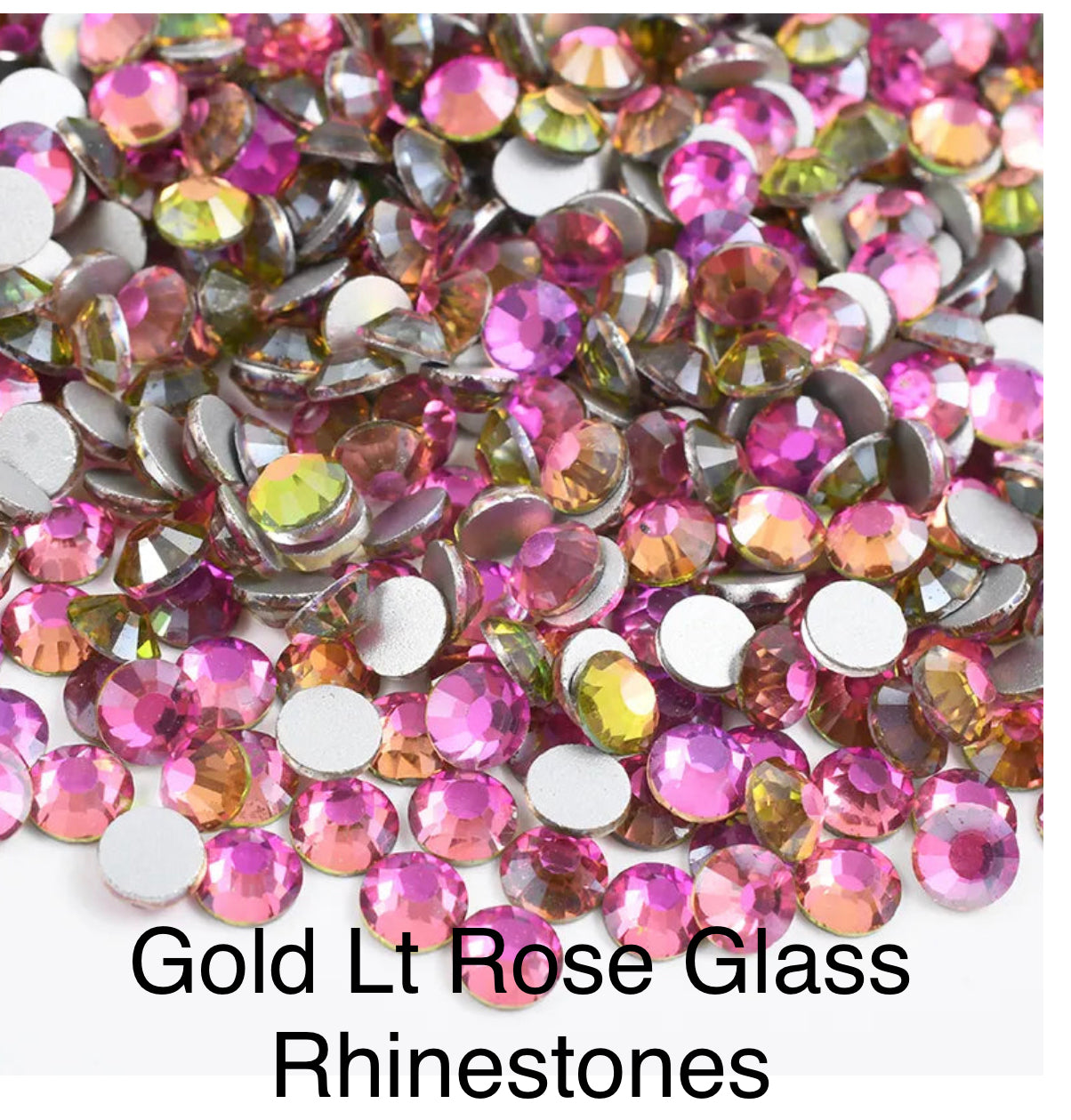 Neon Light Pink Glass Rhinestones