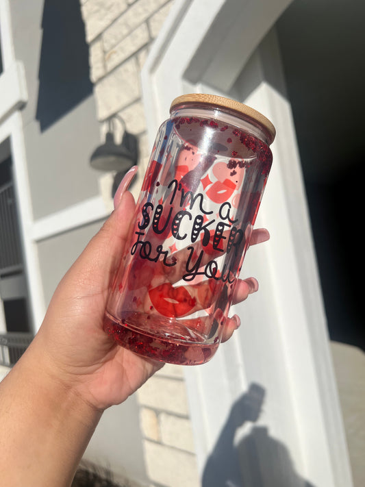 V-Day Snow Globe Glass Cup