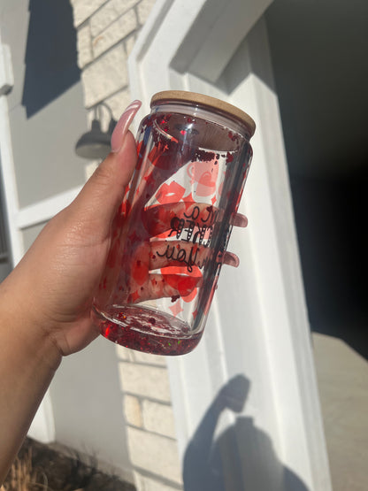 V-Day Snow Globe Glass Cup