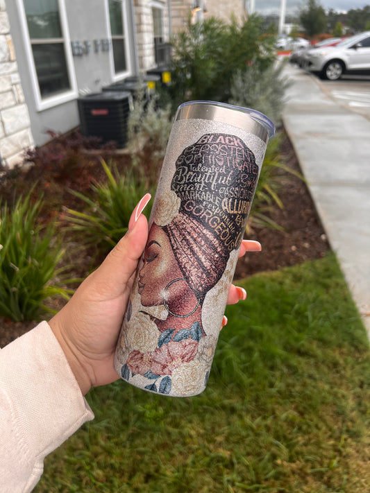 Affirmation Glitter Tumbler