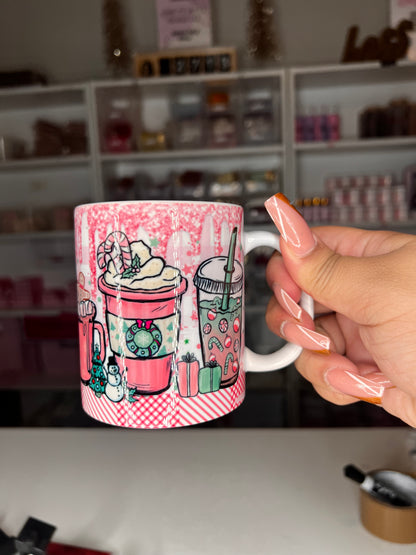 Pink Christmas Mug